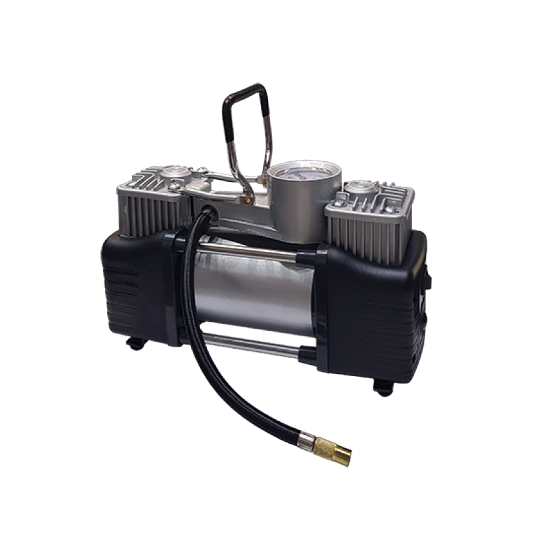 Twin Cylinder Air Compressor with Accessories and Carrying Case