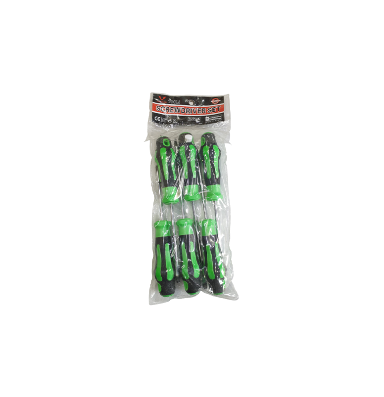 6 Piece Green Screwdriver Set