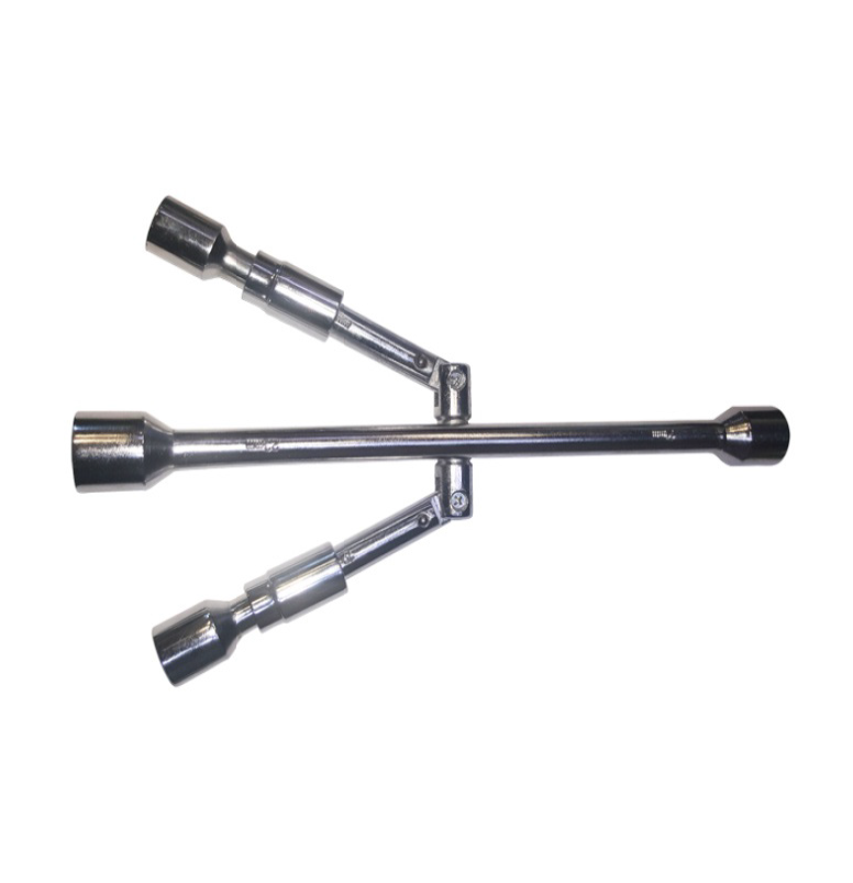 Chrome 4 Way Folding Lug Wrench