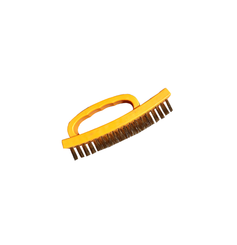 Yellow Plastic Wire Brush With Floating Handle